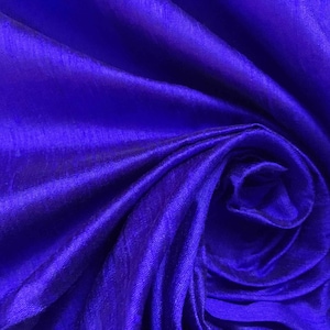 Royal Blue Raw Silk, Indian Silk Fabric, Pure Silk Dupioni, Raw Mulberry Silk, Royal Blue Raw Silk, Dupioni Silk, Dupioni Silk Yardage
