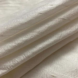 White to Ivory Pure Raw Silk, 100% Pure Silk Dupion, Indian Silk Fabric, Raw Mulberry Silk, White Raw Silk - Indian Dupioni Silk Fabrics