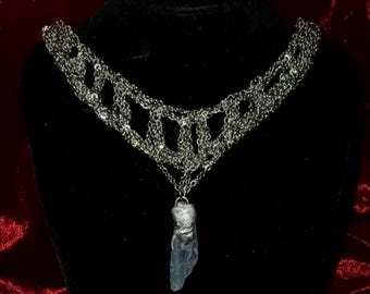 Blue Kyanite Stainless Steel Necklace