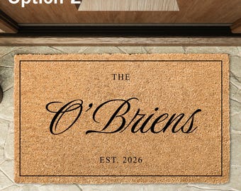 Felpudo de fibra de coco personalizado, felpudo de bienvenida a medida, regalo duradero para inauguración de casa.