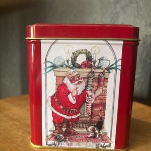 Vintage Christmas Santa tin