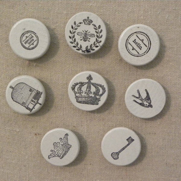 Decorative Push Pins or Magnets/ bees/ crowns/ skeleton key/ bird