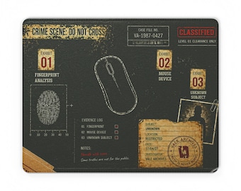 Alfombrilla de ratón de detective / Alfombrilla de escritorio de escena del crimen / Regalo de oficina / Vale Archives