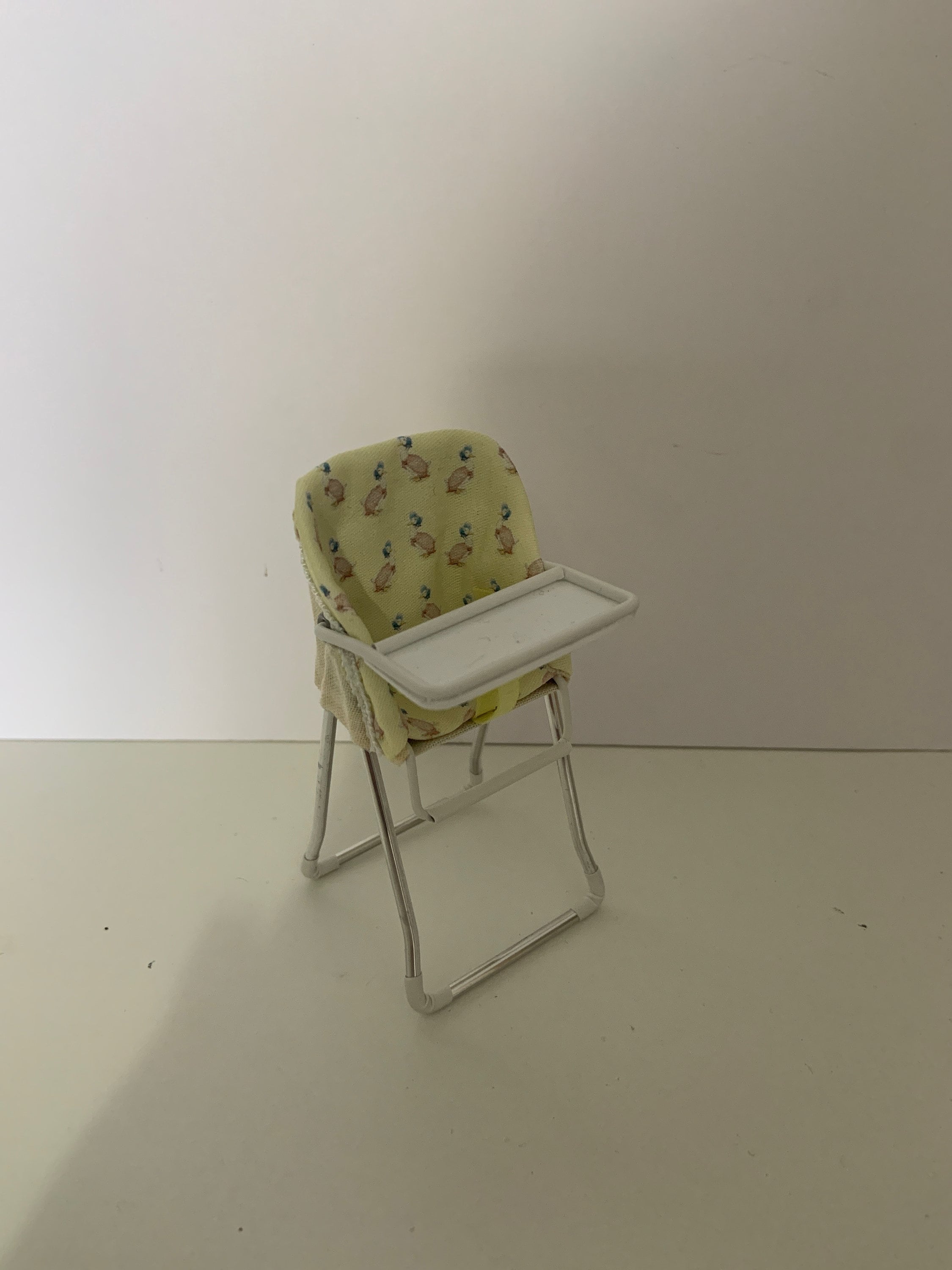 DOLLS HOUSE 1/12th Scale, Nursery Lemon High Chair, Hand Crafted Miniature  