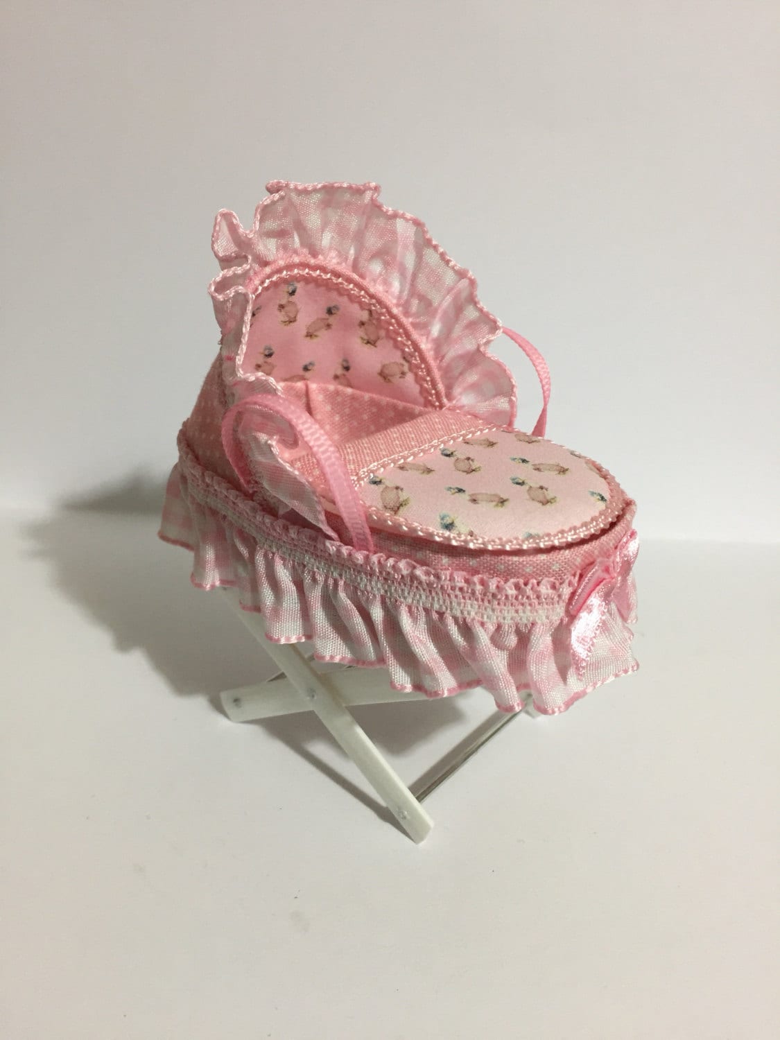 dolls moses basket with stand
