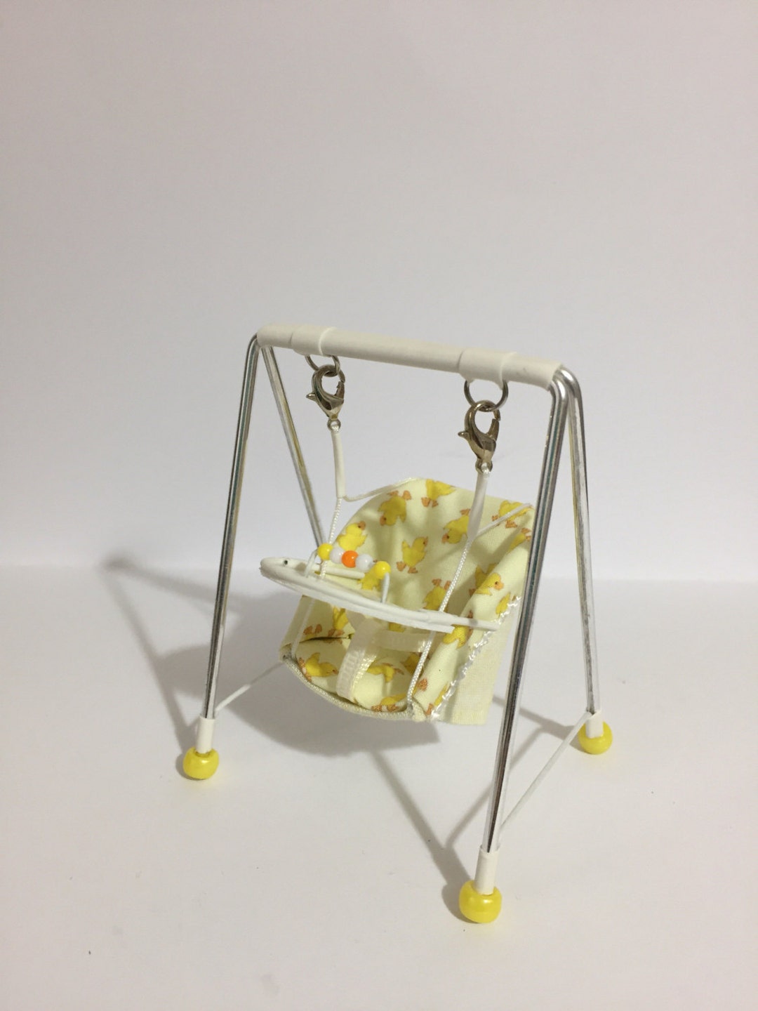 DOLLS HOUSE 1/12th Scale, Nursery Lemon High Chair, Hand Crafted Miniature  