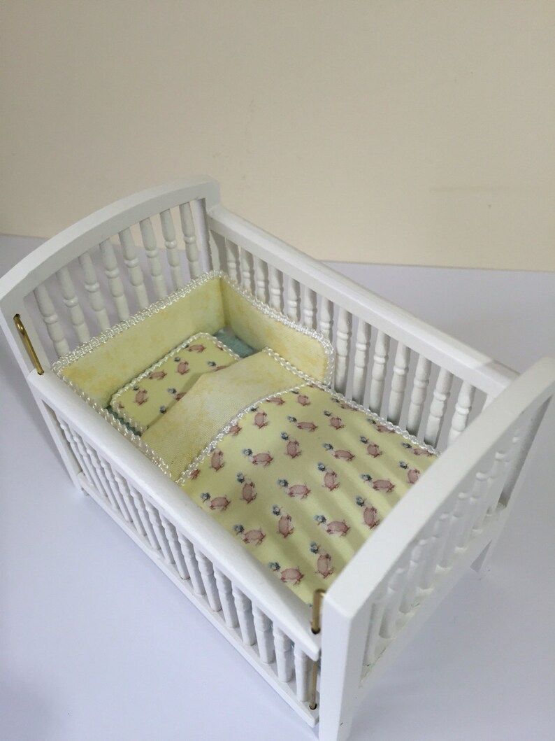 Dolls House 1/12th Scale Cot Bedding Set Etsy