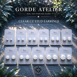 Pendientes de plata de ley con circonitas cúbicas transparentes, pendientes de diamantes, pendientes de plata 925, pendientes minimalistas, pendientes de novia, joyería para el día a día.
