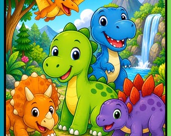 Libro para colorear de dinosaurios acogedor