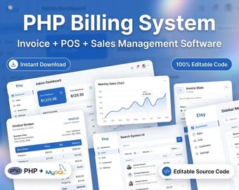 PHP Billing System | Invoice, POS, Sales Management Software (Digital Download)