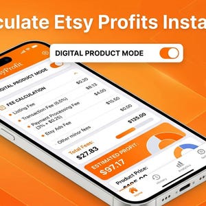 Etsy Vinstkalkylator Flutter App Källkod | Etsy Avgiftskalkylator | Vinstverktyg för digitala och fysiska produkter | Android Studio-projekt