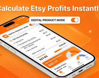Etsy Profit Rechner Flutter App Quellcode | Etsy Gebührenrechner | Digital & Physisches Produkt Profit Tool | Android Studio Projekt