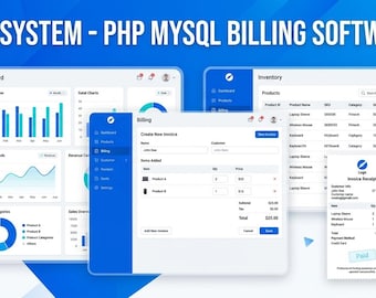 PHP MySQL POS System | Small Business Billing Software (Digital Download)