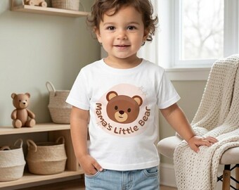 Mamas kleiner Bär Kleinkind-T-Shirt | Handgezeichnetes Bärengesicht Shirt