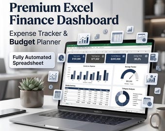 Excel Buchen Sie Dashboard-Vorlage | Haushaltsplaner | Expense & Income Tracker