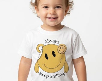 Kleinkind Smiley T-Shirt, immer halten Lächeln Kinder T-Shirt, glückliches Gesicht Baby Shirt