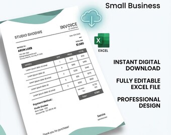 Excel-Rechnungsvorlage mit Auto Berechnung | Bearbeitbares Rechnungsblatt | Produkt Menge Preis Steuer Gesamt