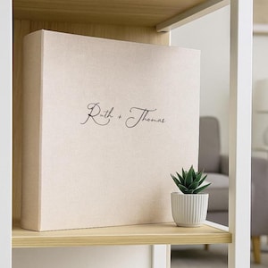 Custom Photo Album Wedding Anniversary Linen Self Adhesive Personalized Coffee Table Book Engagement Scrapbook Keepsake Father’s Day Gift image 1