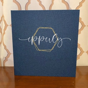 Custom Photo Album Hexagon Linen Self Adhesive Personalized Scrapbook Choice of Colors and Sizes!
