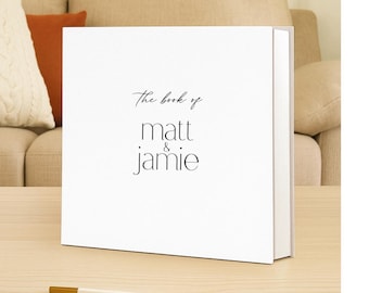 Personalized Linen Photo Album – Self Adhesive Scrapbook, Wedding Gift