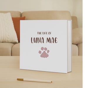 Custom Photo Album Pet Dog Cat Animal Memorial Self Adhesive Pet Loss Personalized Gift Album Scrapbook - Choice of Colors and Sizes