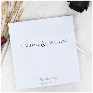 Custom Photo Album Linen Self Adhesive Personalized Gift Album Scrapbook Wedding Guestbook Engagement  - Choice of Colors and Sizes!