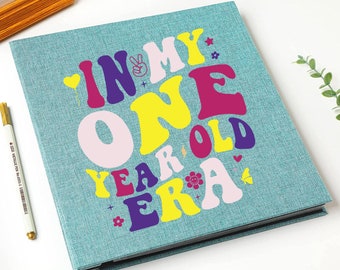 Personalized Linen Baby Photo Album – Self-Adhesive Scrapbook