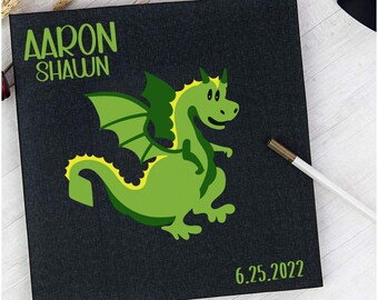 Dragon Photo Album Custom Personalized Linen Self Adhesive Scrapbook - Choice of Colors and Sizes  53