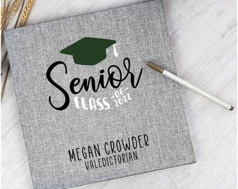 Senior Graduation Photo Album Personalized Linen Self Adhesive Custom Scrapbook - Choice of Colors and Sizes 22