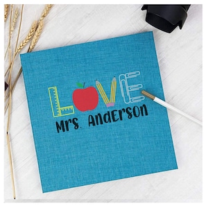 Custom Photo Album Teacher Appreciation School Linen Personalized Self Adhesive Photo Album Scrapbook Choice of Colors and Sizes!