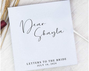 Letters to the Bride Book Photo Album Linen Self Adhesive Personalized Gift Album Scrapbook Engagement  - Choice of Colors and Sizes! 115