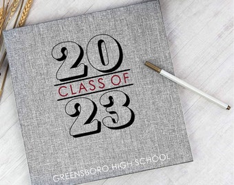 Graduation Custom Photo Album Linen Self Adhesive Personalized Gift Graduate Yearbook Memory Album Scrapbook - Choice of Colors and Sizes 63