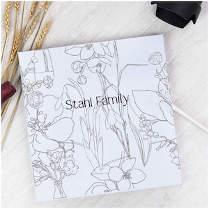 Custom Line Art Photo Album Linen Self Adhesive Personalized Gift Wedding Guestbook Engagement Memory Album Scrapbook  69