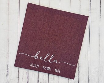 Personalized Linen Baby Photo Album – Self-Adhesive Scrapbook