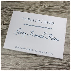 Libro de visitas personalizado - Memorial - Funeral - Tamaño A4 - Álbum de recortes - Cartulina - Álbum de lino personalizado