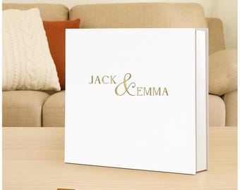 Custom Linen Photo Album: Self-Adhesive Scrapbook, Wedding Guestbook
