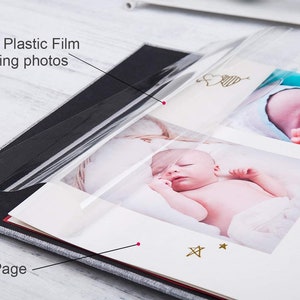 Custom Photo Album Linen Self Adhesive Personalized Gift Wedding Album Scrapbook Choice of Colors and Sizes image 9