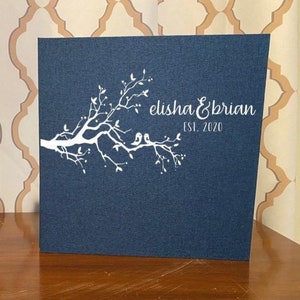 Custom Photo Album Wedding Tree Family Linen Self Adhesive Personalized Scrapbook - Choice of Colors and Sizes!