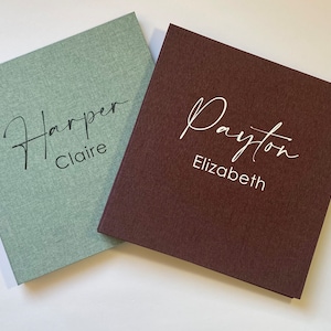Custom Photo Album Linen Self Adhesive Personalized Gift Wedding Album Scrapbook - Choice of Colors and Sizes!