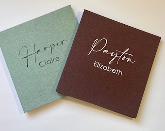 Custom Photo Album Linen Self Adhesive Personalized Gift Wedding Album Scrapbook - Choice of Colors and Sizes!