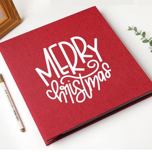 Álbum de fotos Feliz Natal, Férias, Família, Linho, Autoadesivo, Personalizado, Scrapbook - Escolha de cores e tamanhos! 93