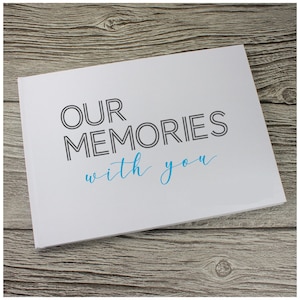 Libro de visitas personalizado - Boda - Memorial - Funeral - Tamaño A4 - Álbum de recortes - Cartulina - Álbum de lino personalizado