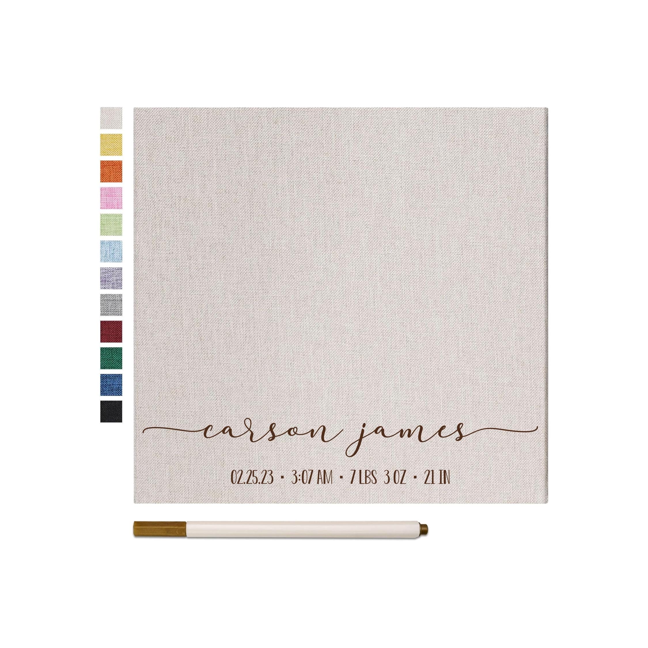 Custom Photo Album Scrapbook Baby Book Memory Album Photo Album Personalized Linen Self Adhesive Scrapbook - Choice of Colors and Sizes