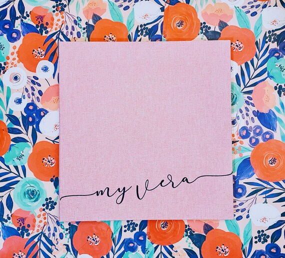 Name Photo Album Custom Personalized Linen Self Adhesive Etsy