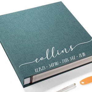 Álbum de fotos con estadísticas de nacimientos y fotos de bebés - Álbum de fotos autoadhesivo personalizado - Álbum de fotos con estadísticas de nacimientos y fotos de nacimientos - Elección de colores y tamaños 02