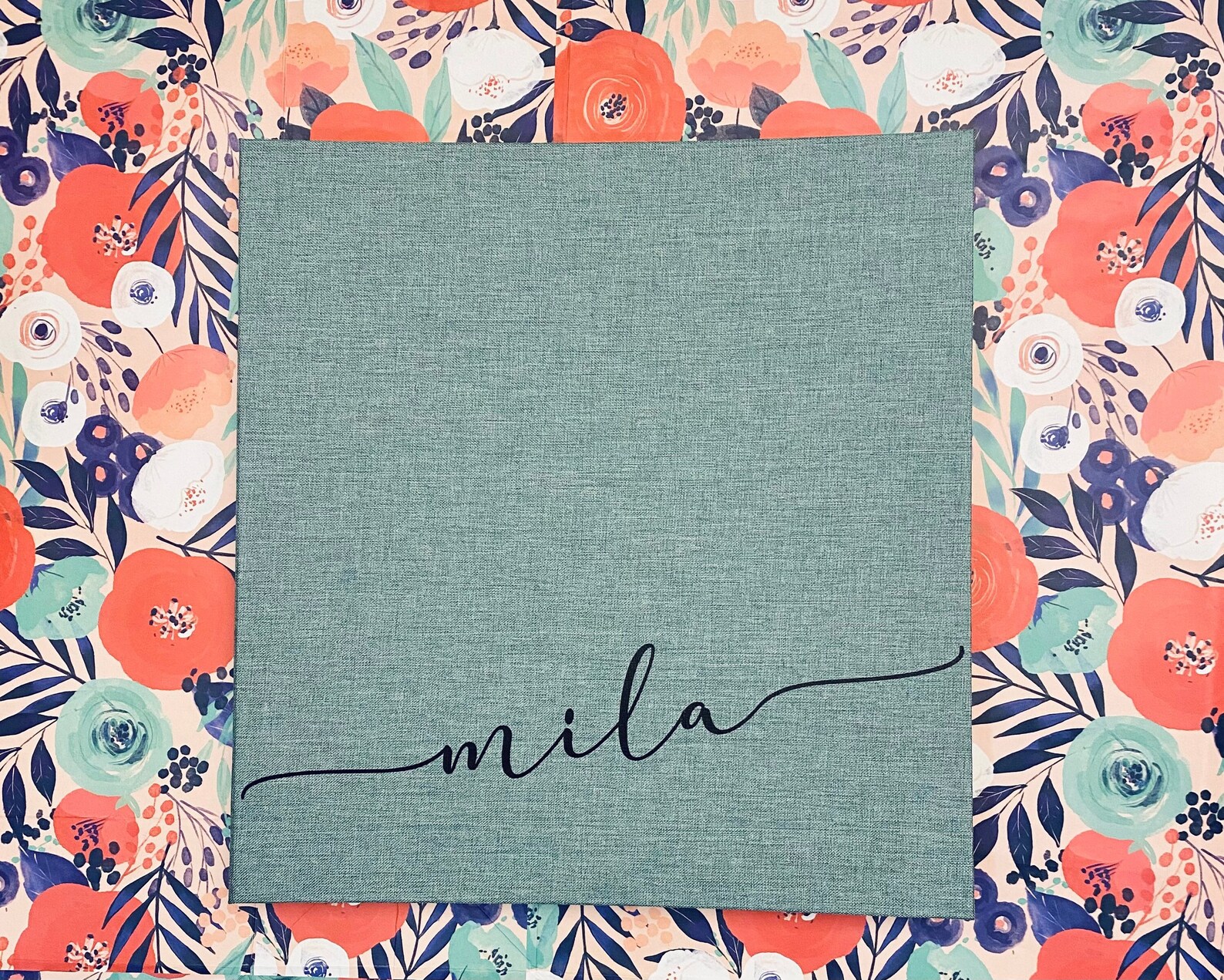 Name Photo Album Custom Personalized Linen Self Adhesive Etsy