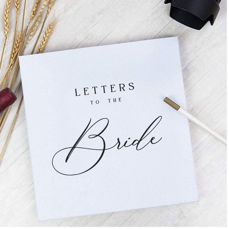 Letters to the Bride Book Photo Album Linen Self Adhesive Personalized Gift Album Scrapbook Engagement Choice of Colors and Sizes 59 image 1