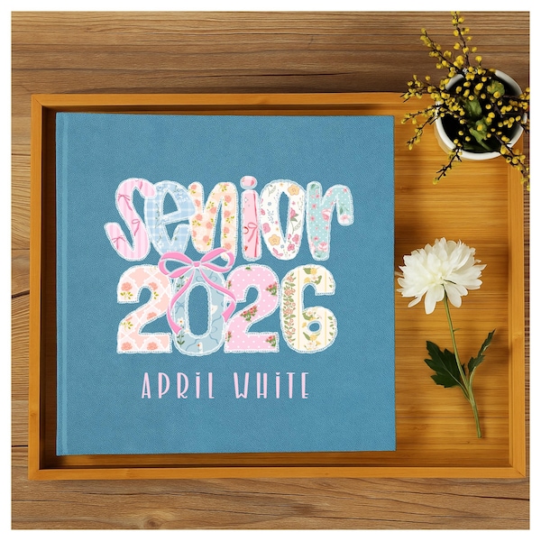 Custom Photo Album Senior Graduation 2026 Grad Album Linen Graduate Self Adhesive Personalized Gift Memory Scrapbook Coffee Table Book