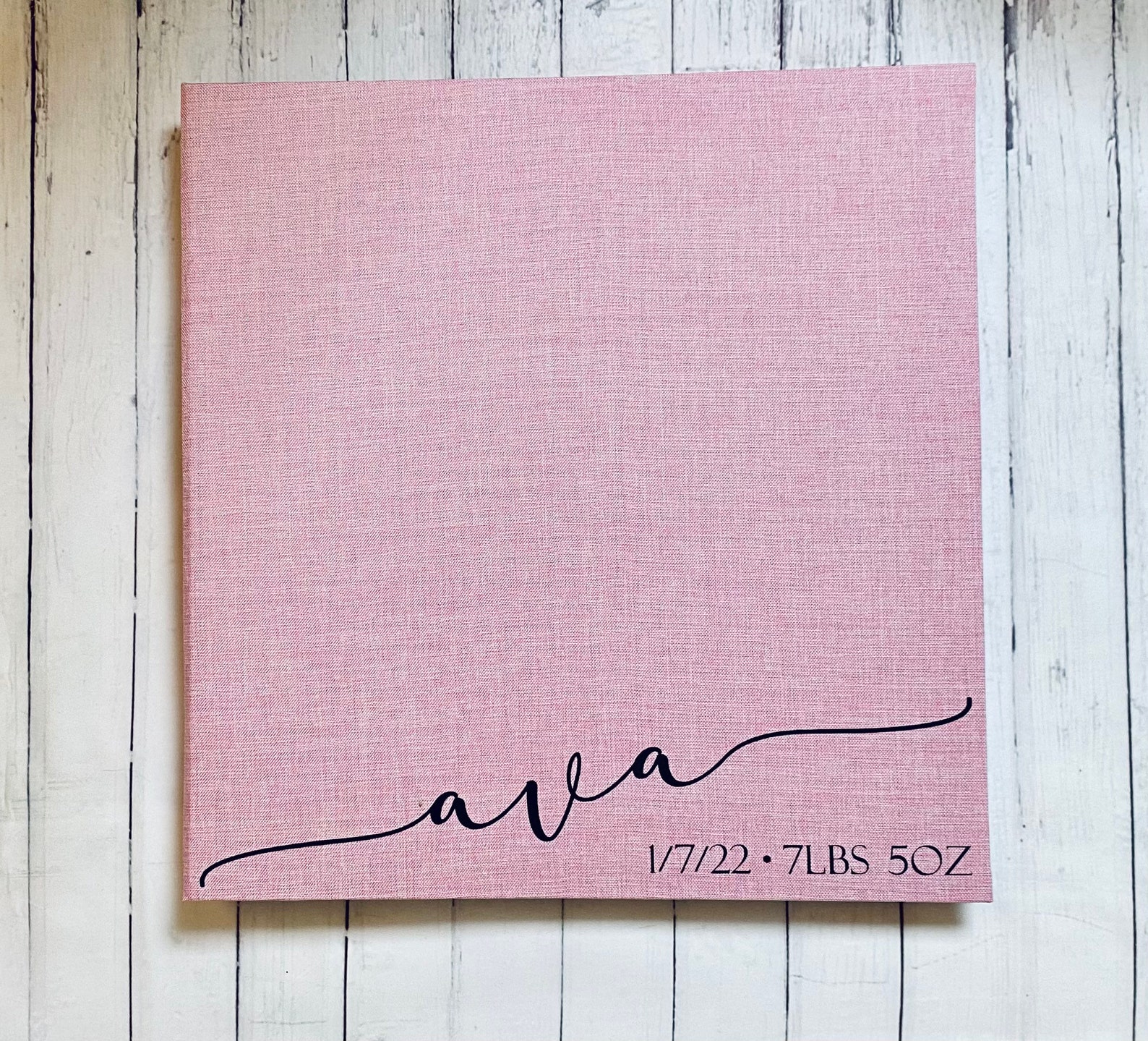 Name Photo Album Custom Personalized Linen Self Adhesive Etsy