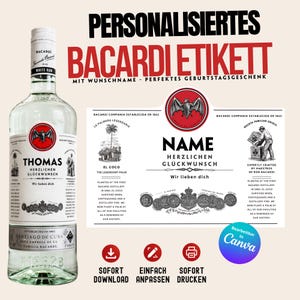 Bacardi Bottle Art - Etsy